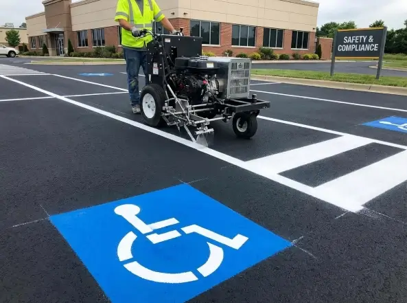 Parking lot striping work