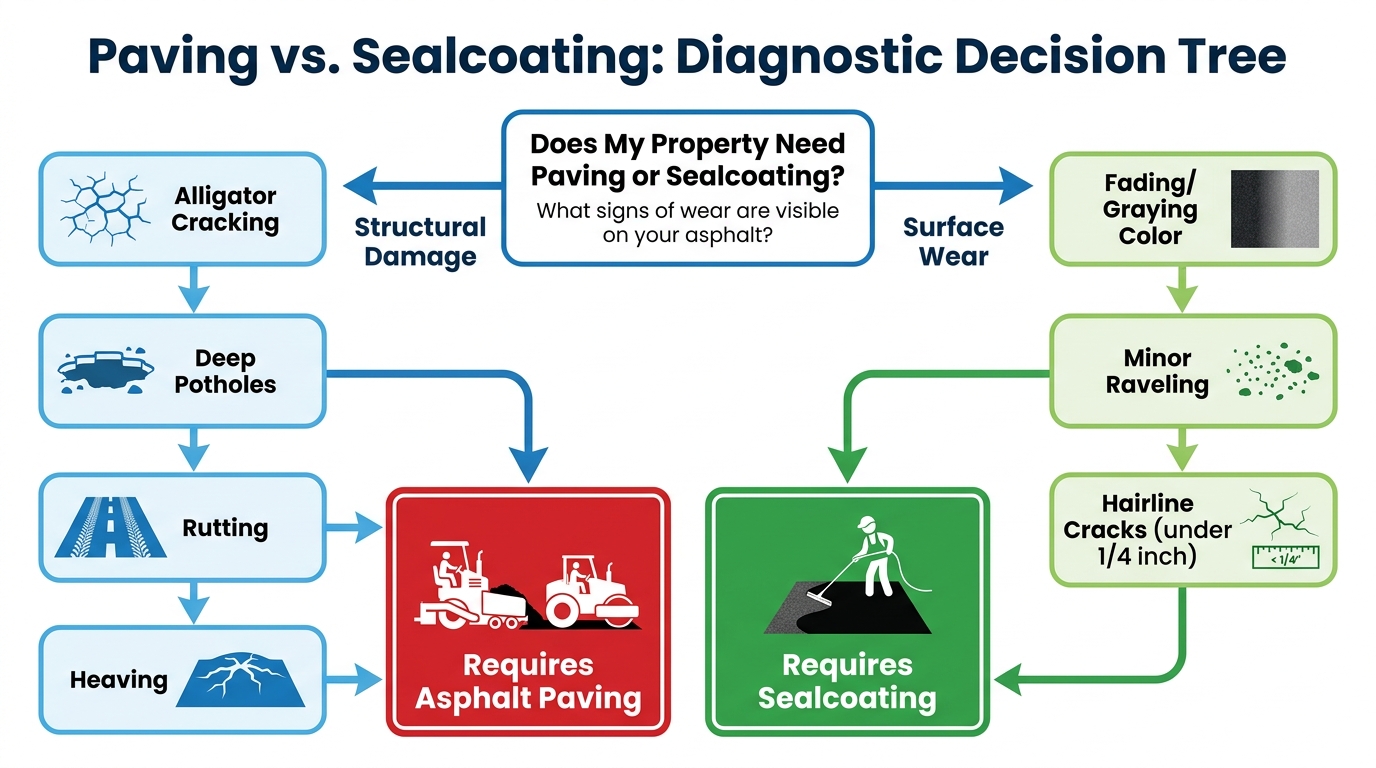 Paving vs. Sealcoating: Diagnostic Decision Tree