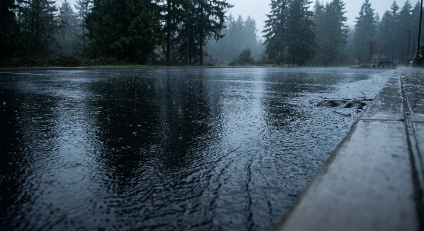 Rain on Asphalt Drainage